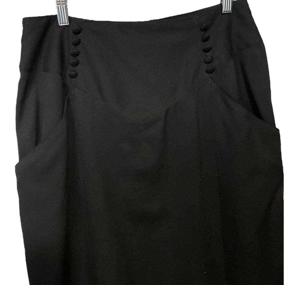 Vintage 80’s Casablanca Union Made Black Career Skirt VTG Sz 14 (size 10) - Picture 4 of 9